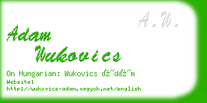 adam wukovics business card